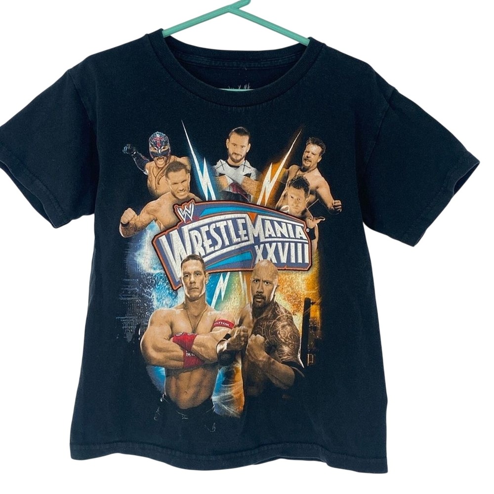 Vintage WWE WrestleMania XXVIII Graphic Tee Shirt The Rock Unisex Kids Size 8